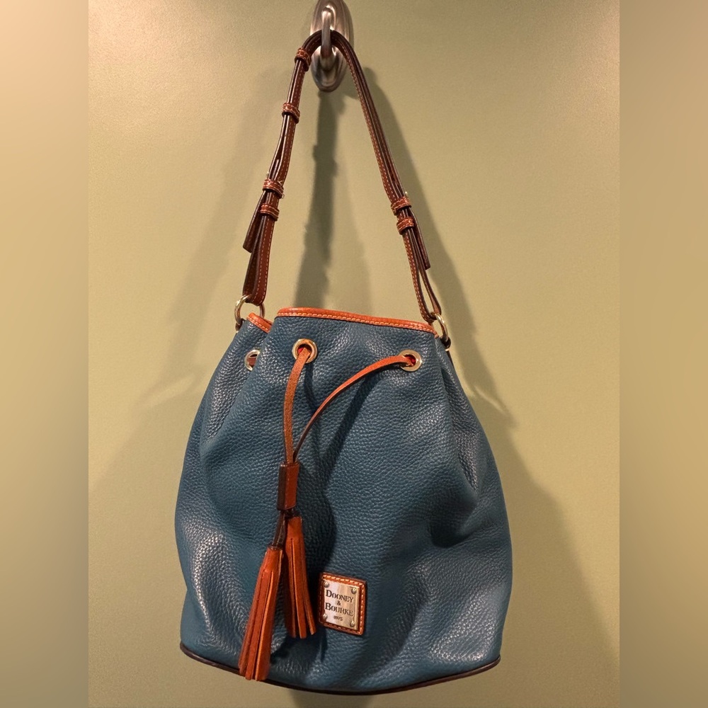 Dooney & Bourke Teal and Brown Hobo Bag - new, never used